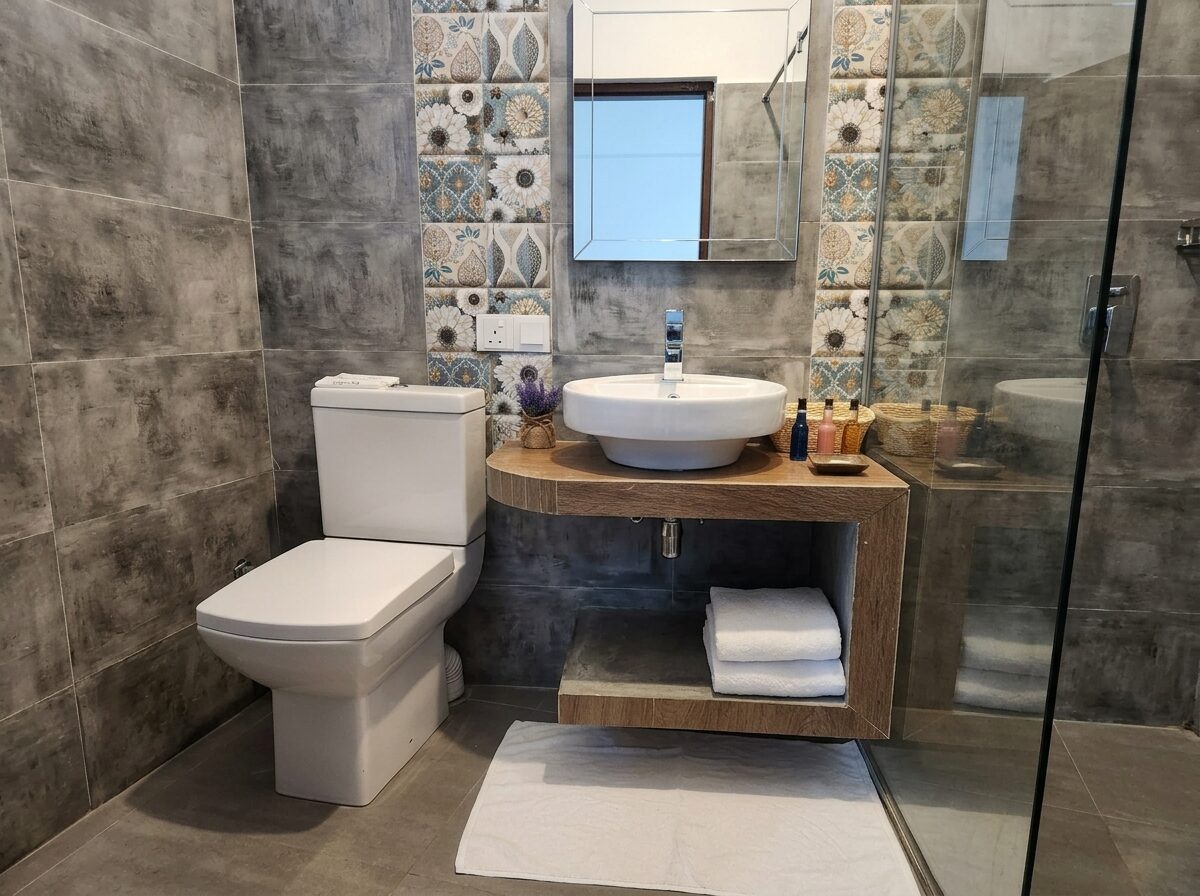 Ensuite bathroom with rain shower